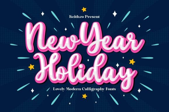 New Year Holiday Font for Web Design